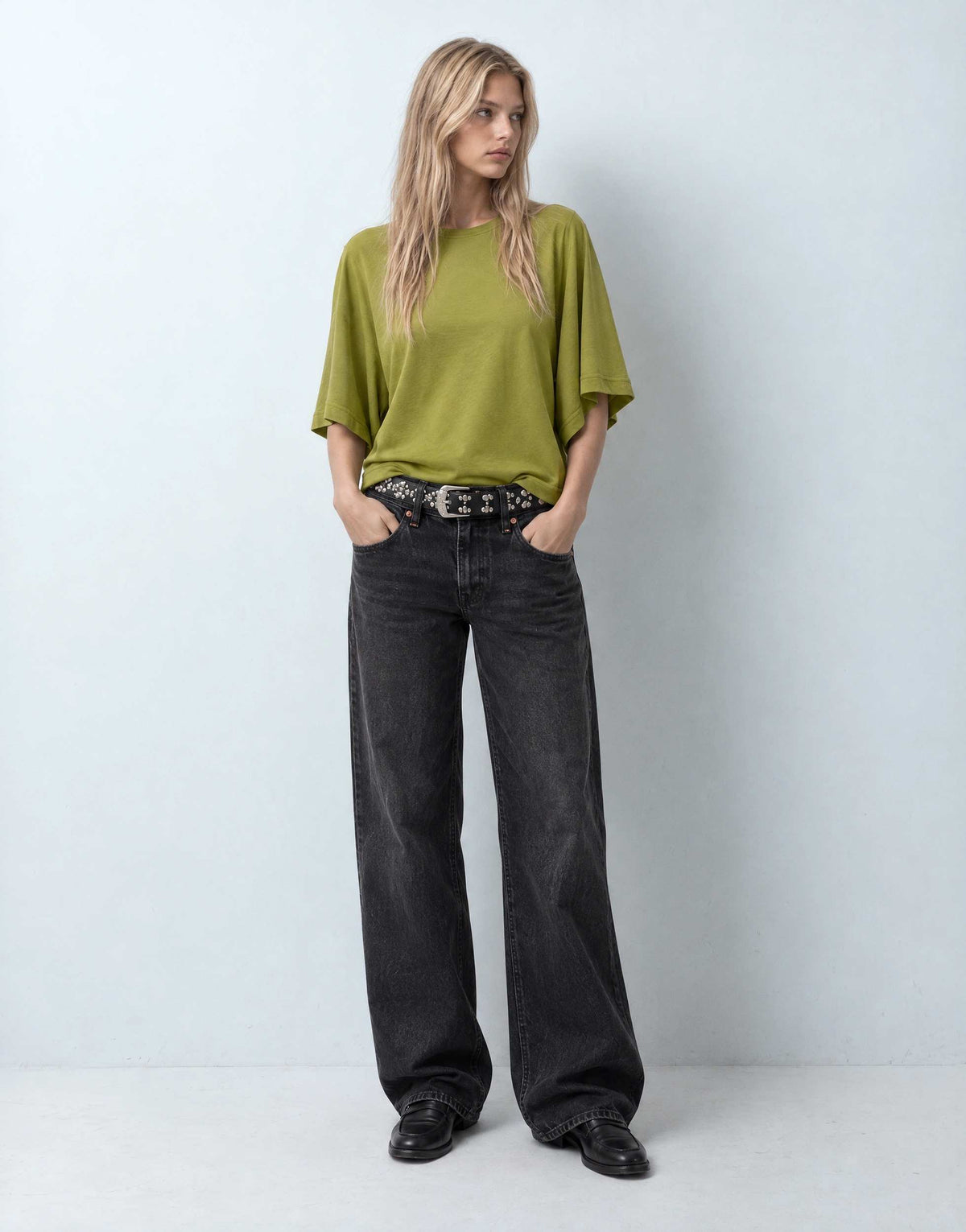 Topshop batwing t-shirt in green