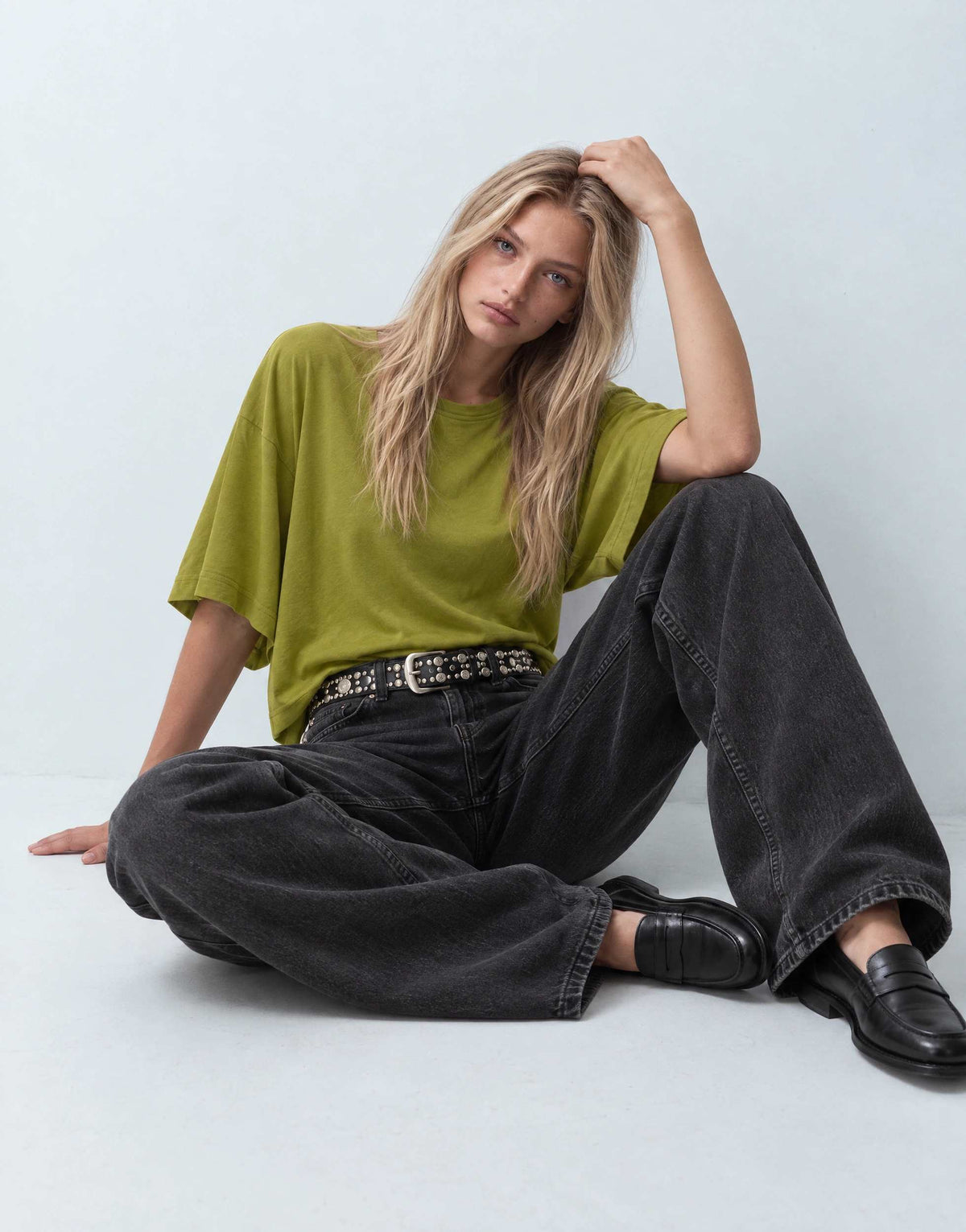 Topshop batwing t-shirt in green