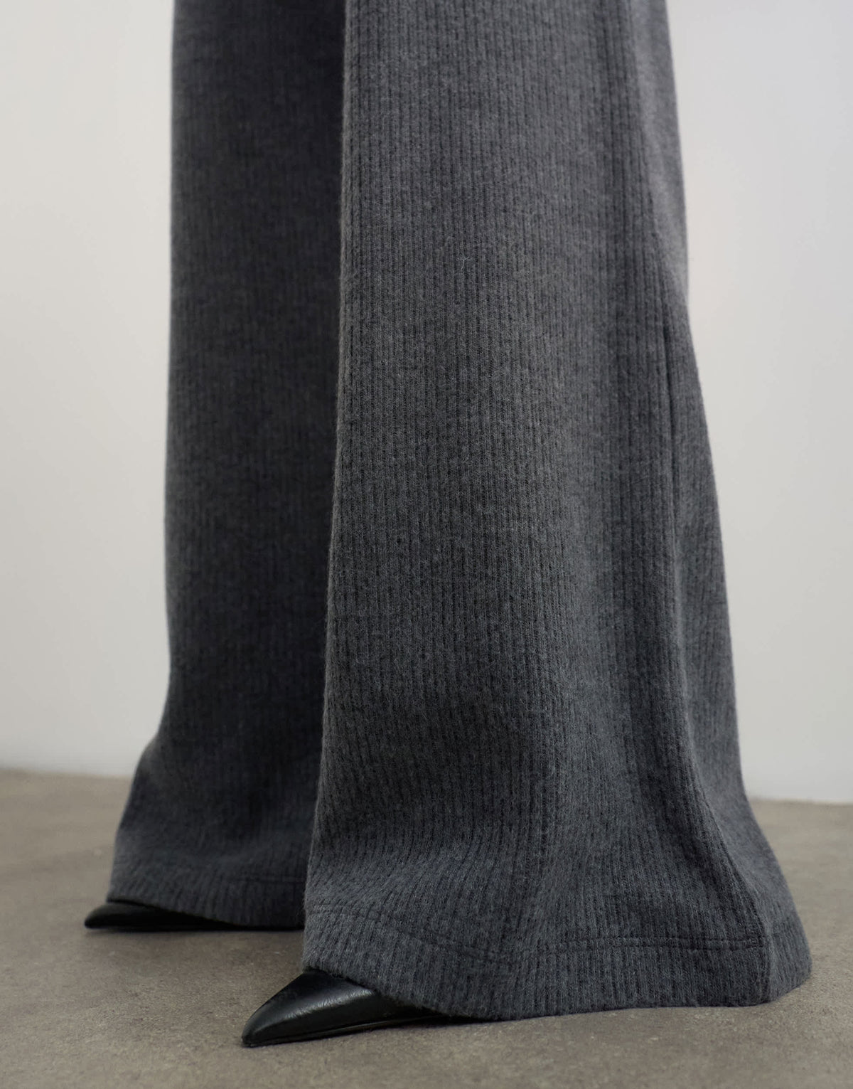 Topshop super soft pleated wide leg joggers in charcoal