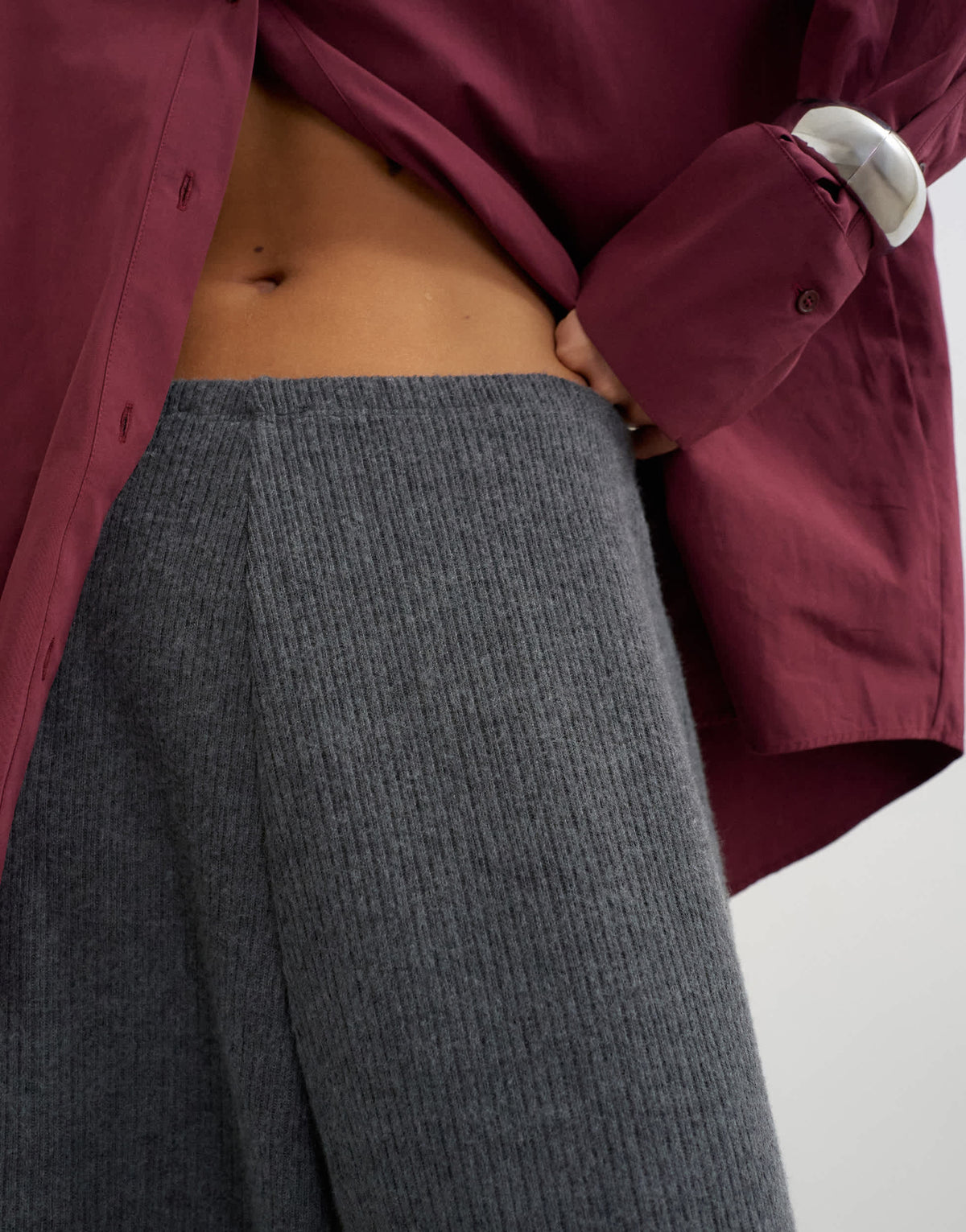 Topshop super soft pleated wide leg joggers in charcoal