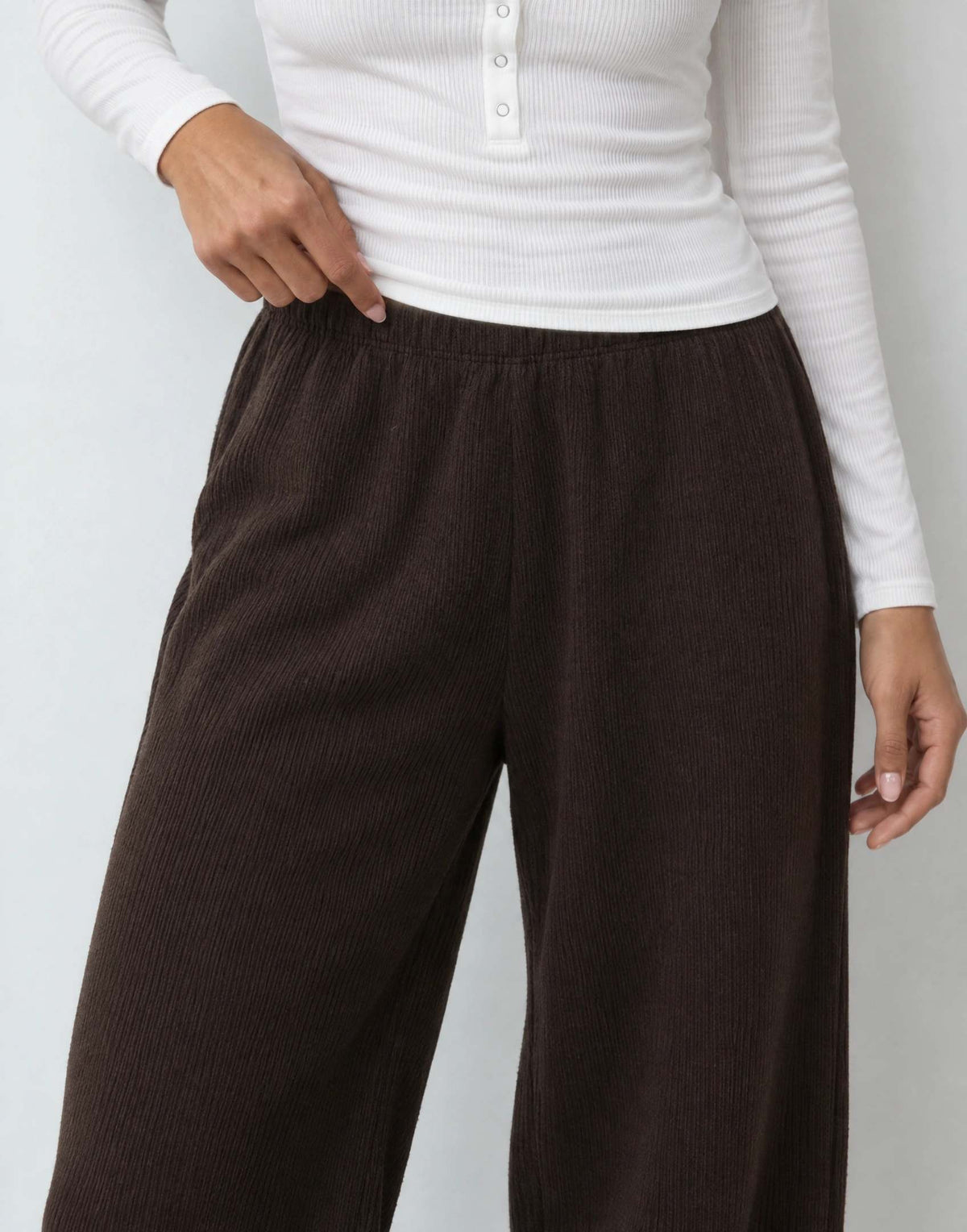 Topshop super soft pleated wide leg joggers in chocolate