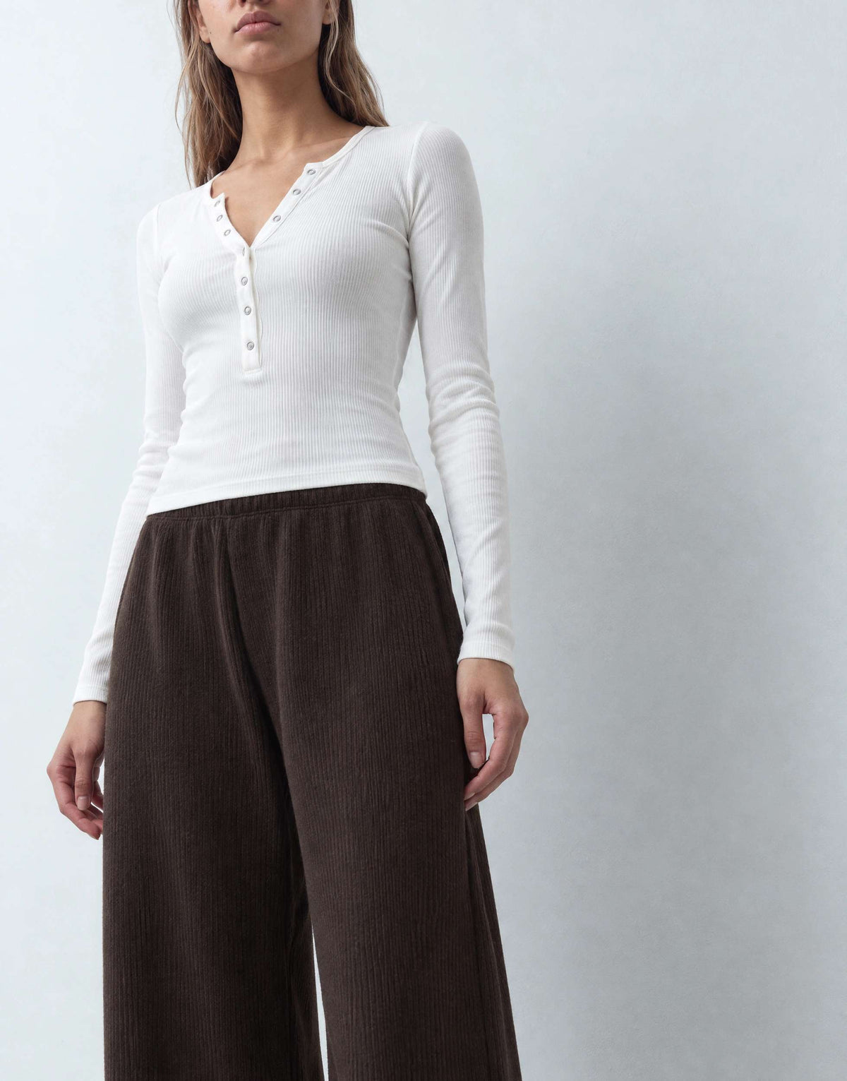 Topshop super soft pleated wide leg joggers in chocolate