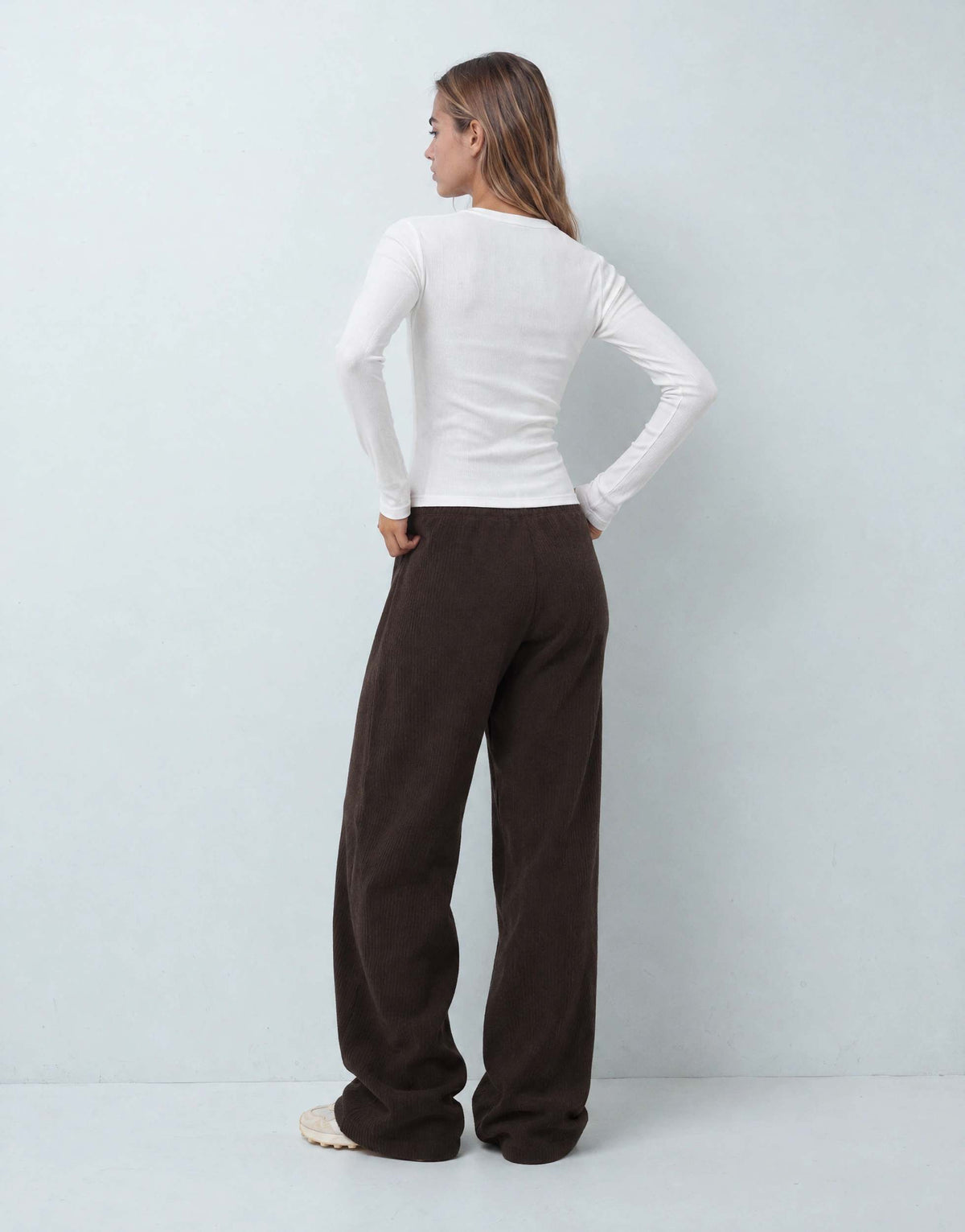 Topshop super soft pleated wide leg joggers in chocolate