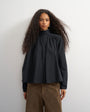 Topshop high neck balloon sleeve shirt in black