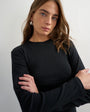 Topshop long sleeve everyday tee in black