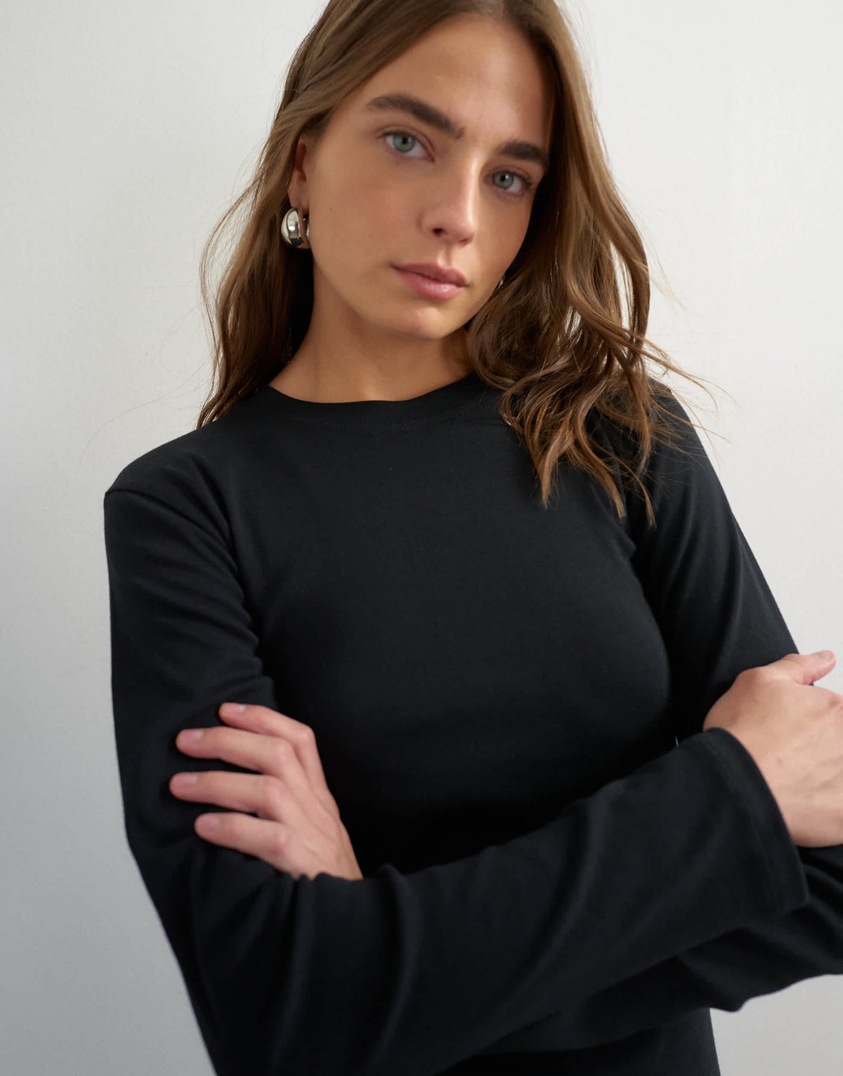 Topshop long sleeve everyday tee in black