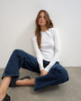 Topshop long sleeve everyday tee in white