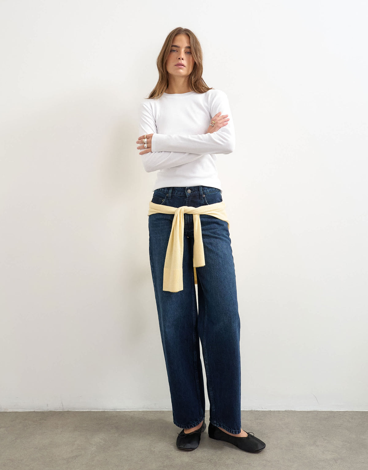 Topshop long sleeve everyday tee in white
