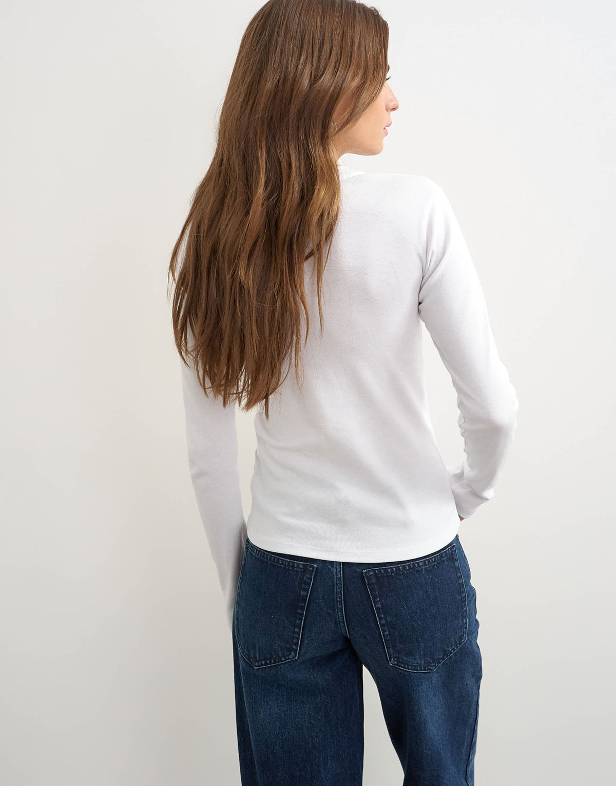Topshop long sleeve everyday tee in white