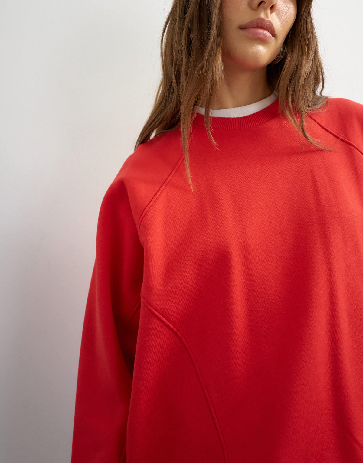 Topshop batwing skater sweat in red