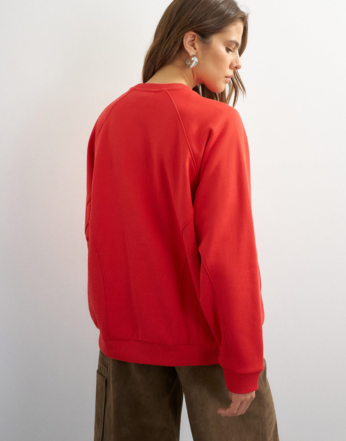 Topshop batwing skater sweat in red