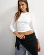 Topshop crop sleeve clean raglan top in white