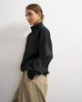 Topshop high neck concealed placket sweat in black