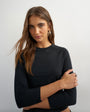 Topshop crop sleeve clean raglan top in black