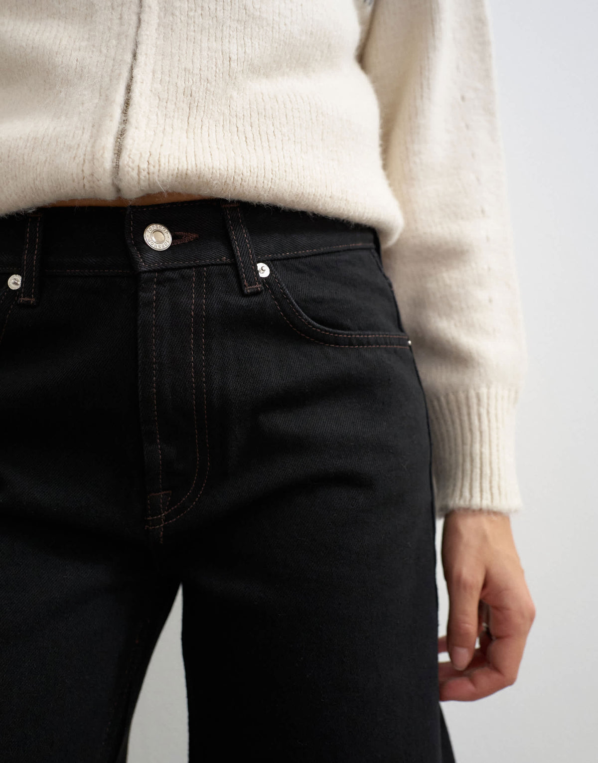 Topshop mid rise Awkward Crop Jean in Black