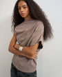Topshop soft touch fallen shoulder top in oat