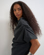 Topshop soft touch fallen shoulder top in charcoal