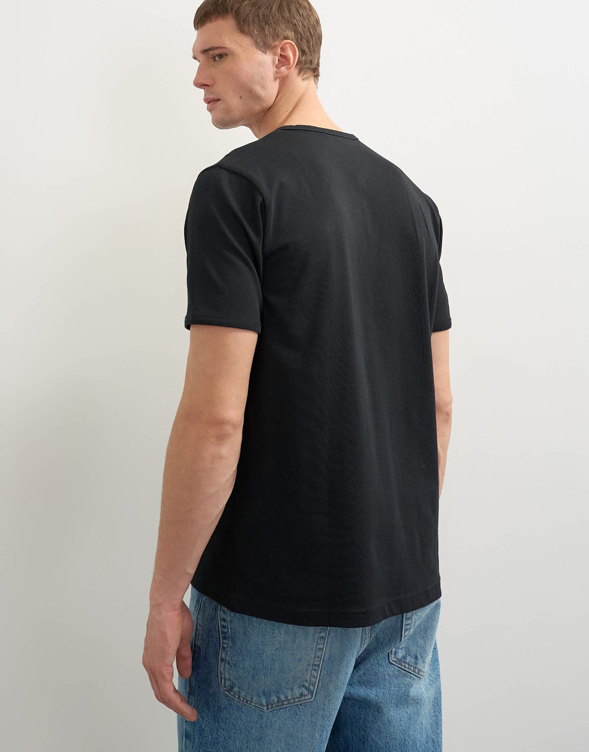 Topman classic fit henley with bound placket in black