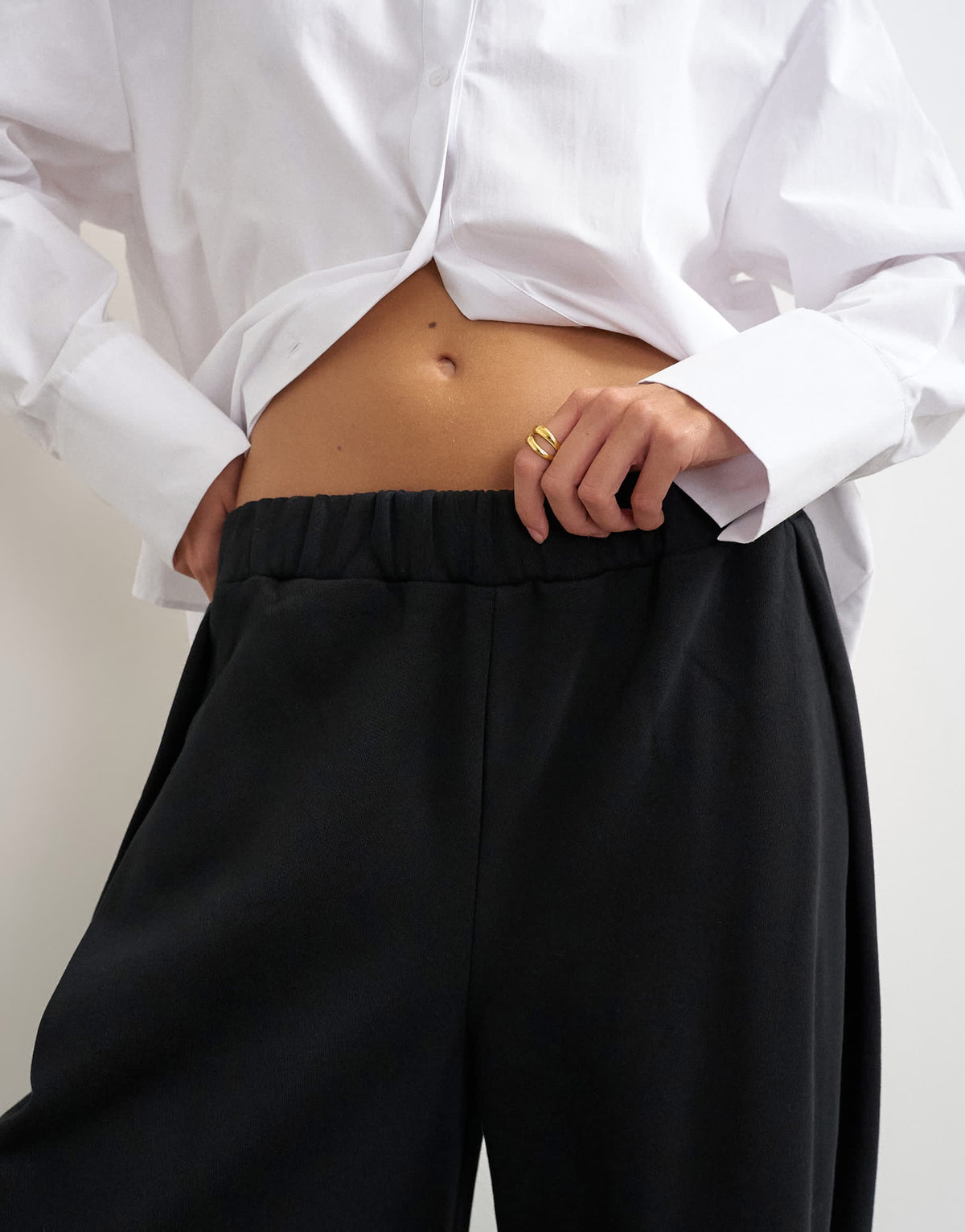 Topshop high waisted pleated joggers in black