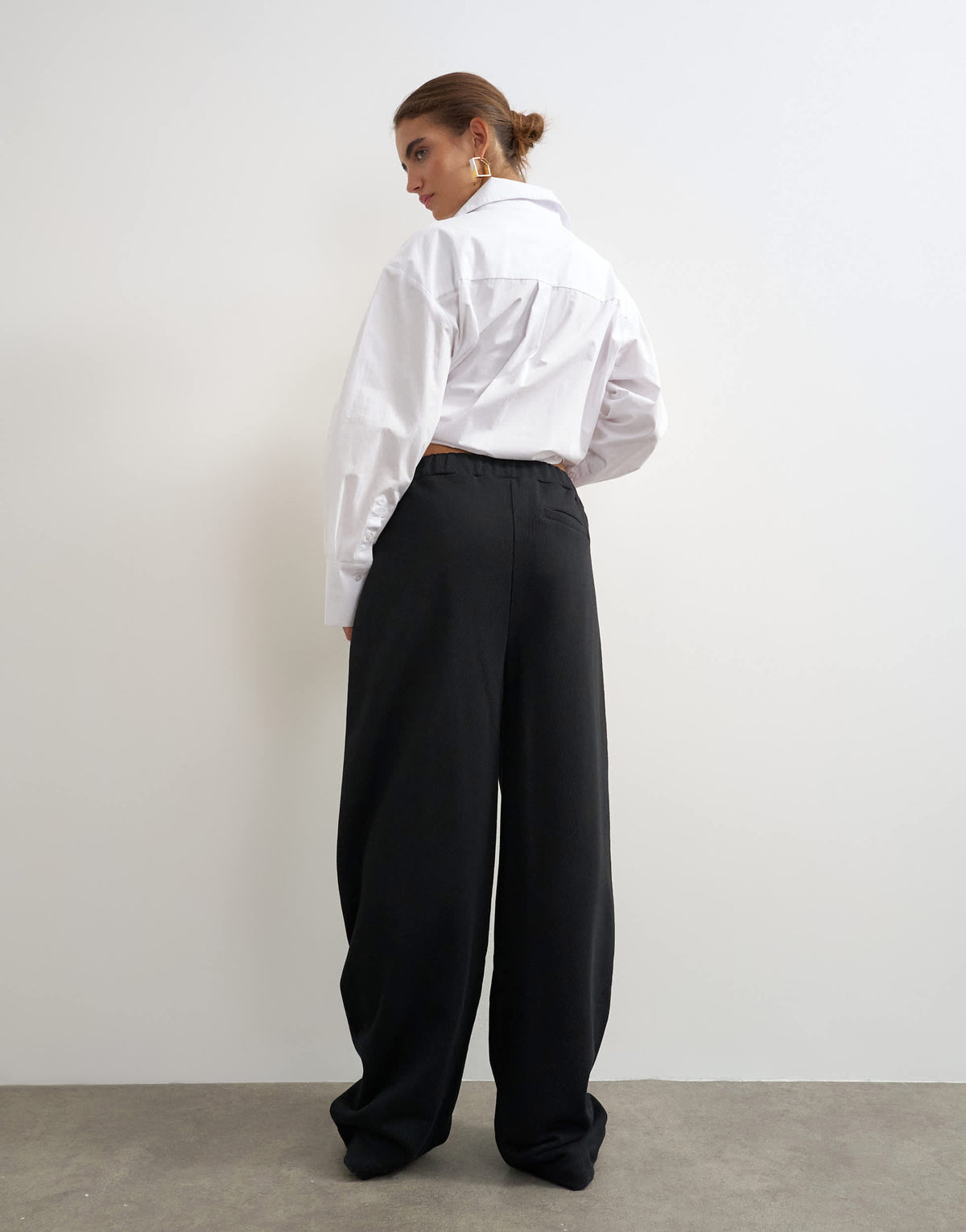 Topshop high waisted pleated joggers in black