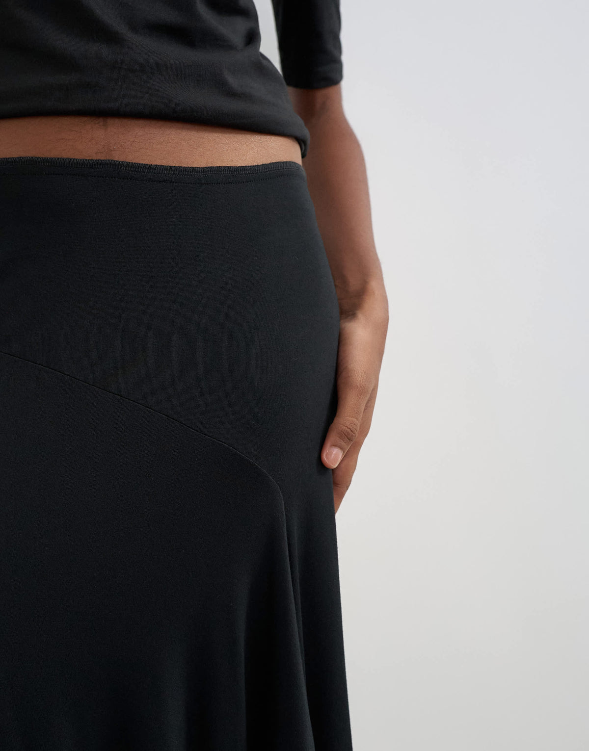 Topshop draped detail fringe skirt in black