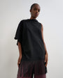 Topshop draped asymmetric fringe detail top in black