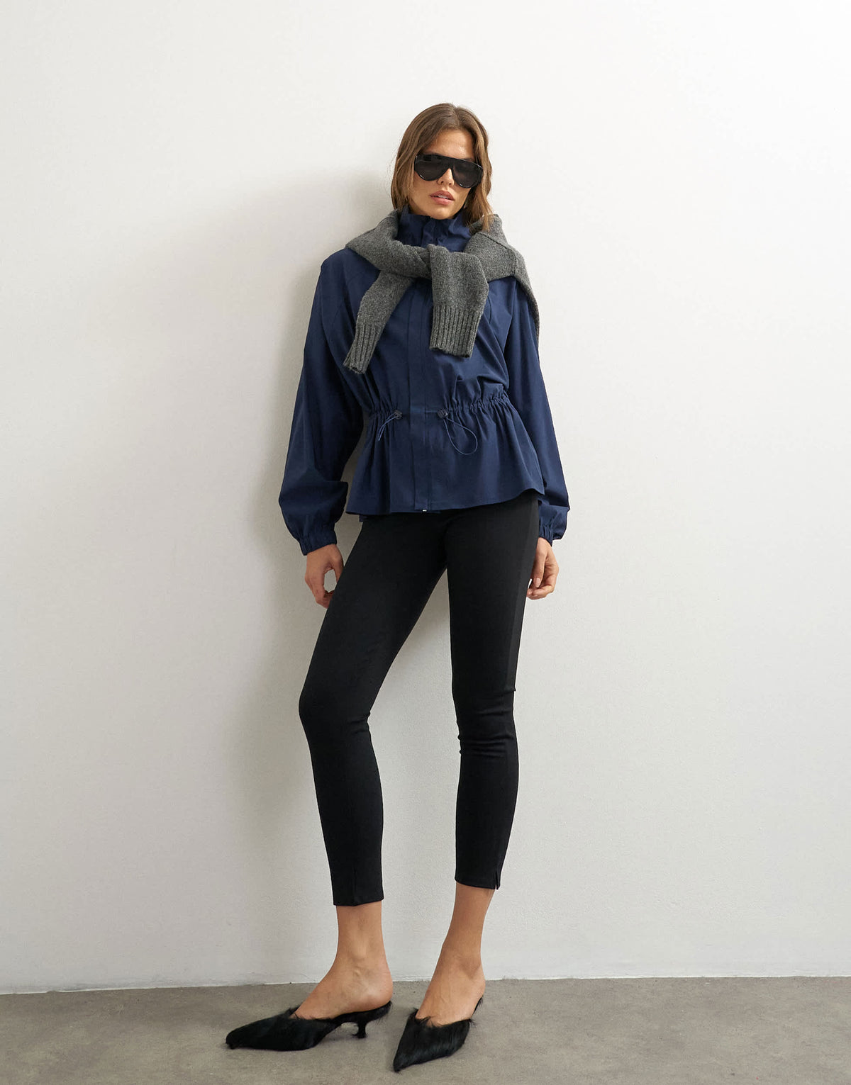 Topshop ponte cropped split hem leggings in black