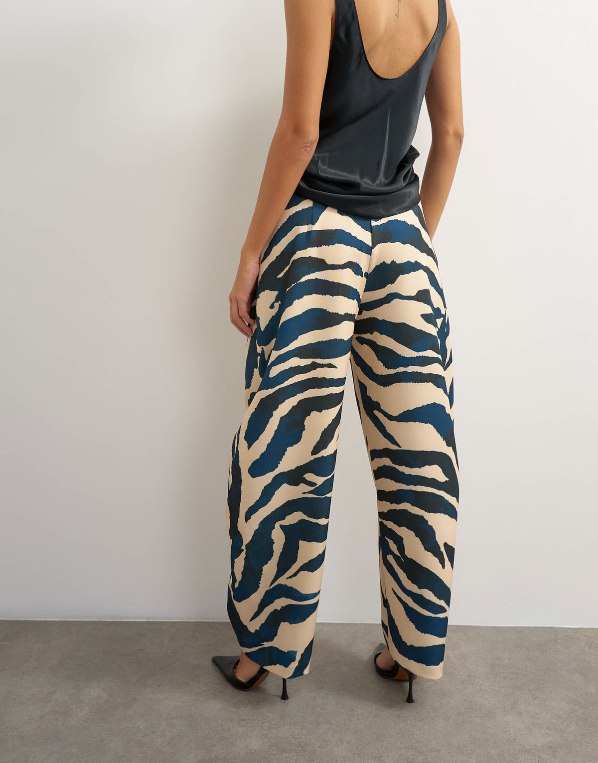 Topshop barrel leg trouser in zebra print