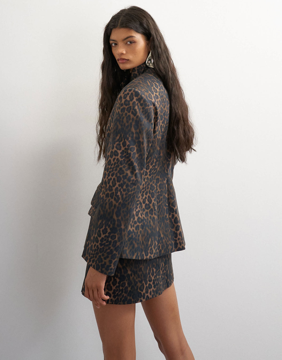 Topshop co ord mini skirt in leopard print