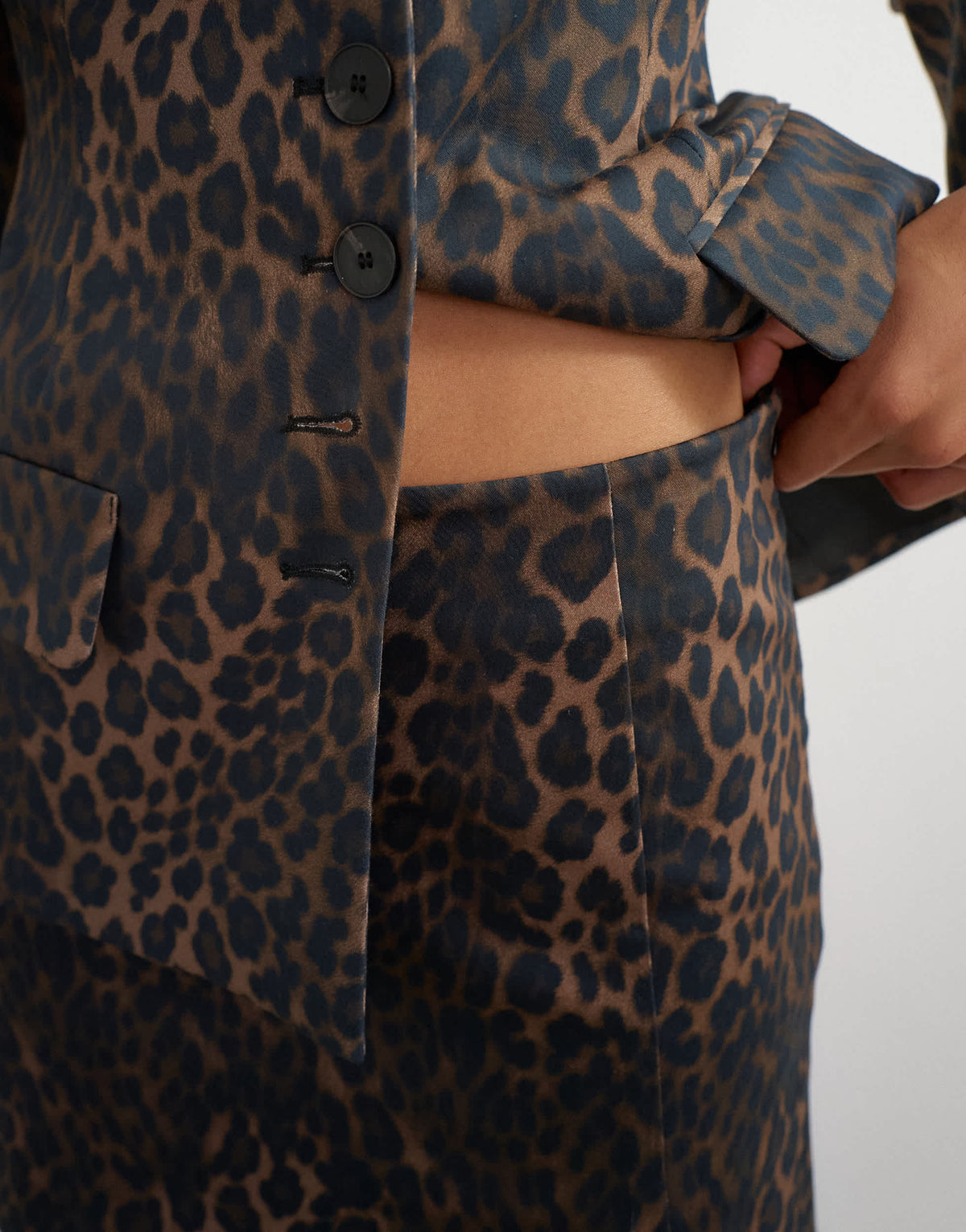 Topshop co ord mini skirt in leopard print