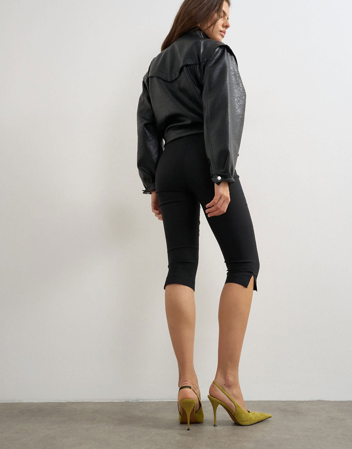 Topshop capri trouser in black
