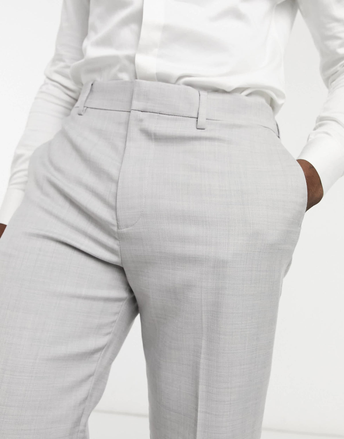 Topman slim suit trousers in grey
