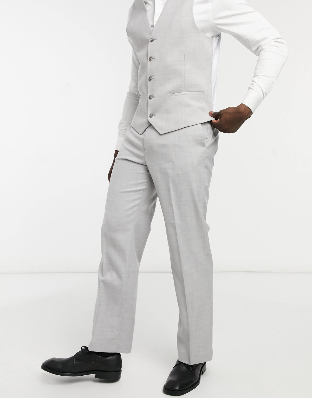 Topman slim suit trousers in grey