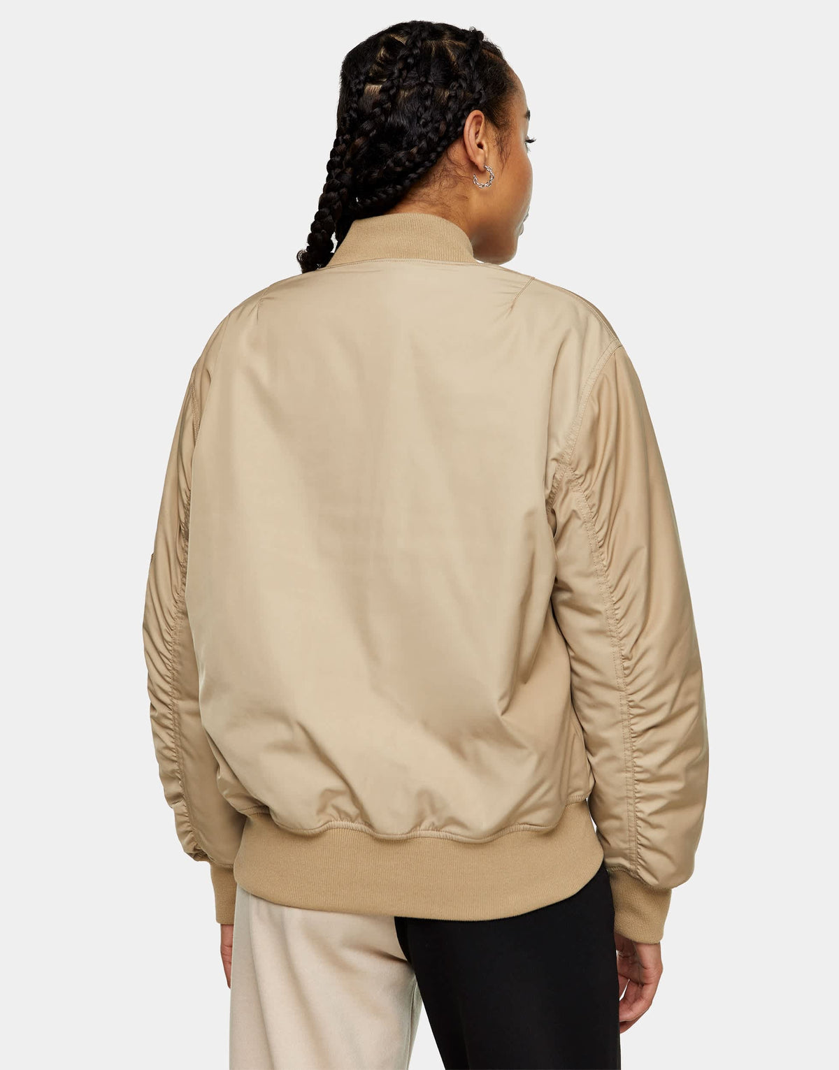 Topshop oversized bomber jacket in taupe