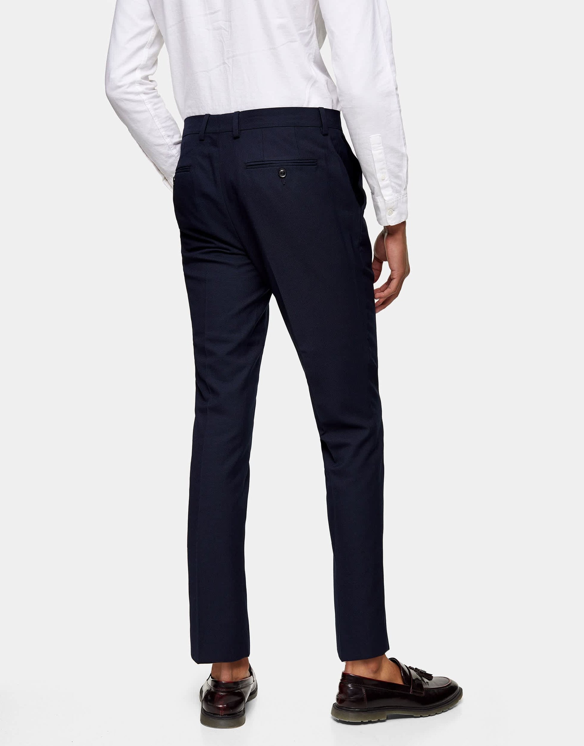 Topman skinny suit trousers in navy