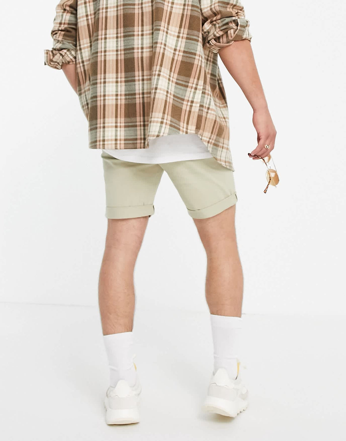 Topman chino skinny short in stone 