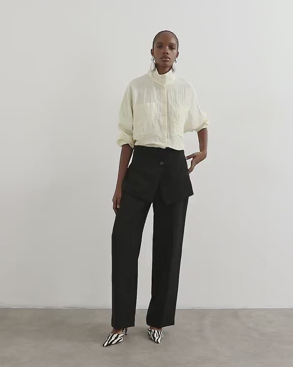 Topshop skirt detail tailored trouser in black