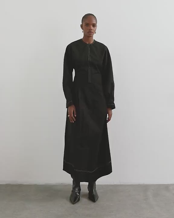 Topshop structured midi dress with tie waist detail and batwing sleeve
