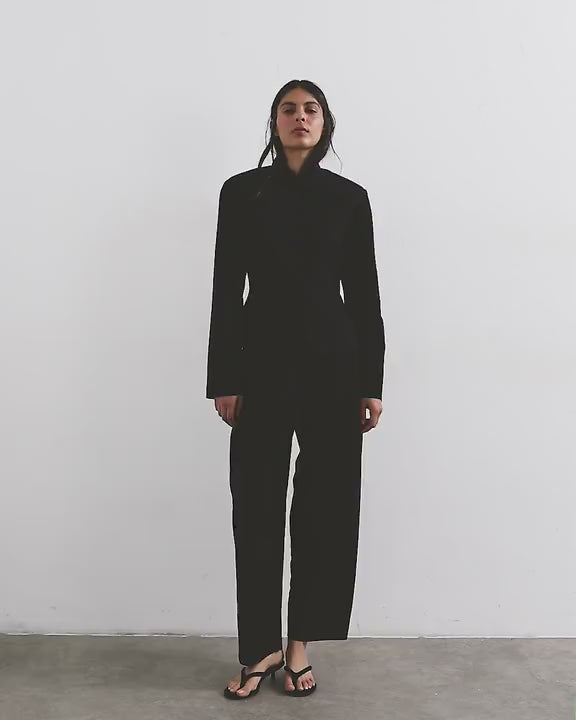 Topshop co ord barrel trouser in black