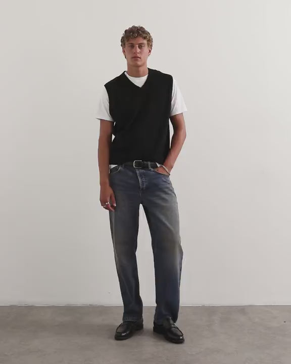 Topman classic fit fine knit tank in black