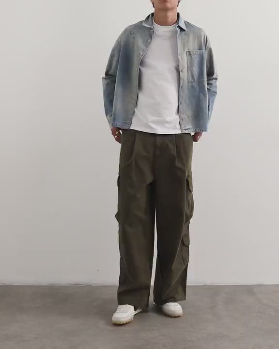 Topman balloon fit cargo trouser in khaki