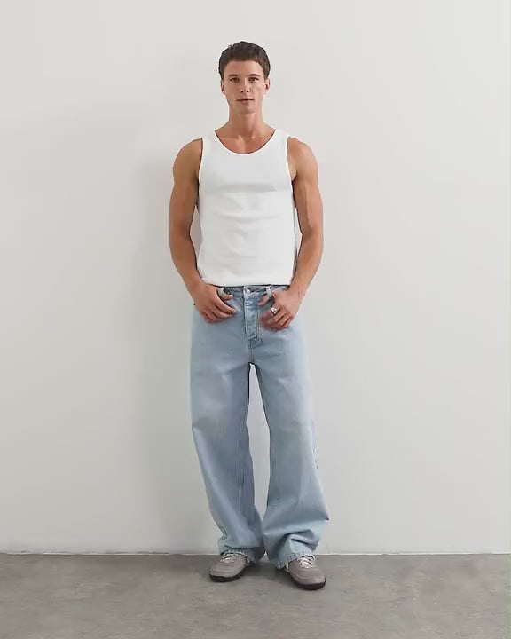Topman rib vest in white
