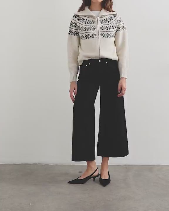 Topshop mid rise Awkward Crop Jean in Black