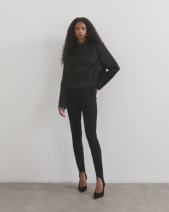 Topshop satin drummer boy jacket in black