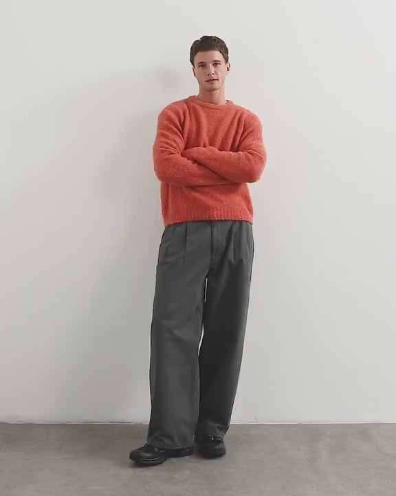 Topman relaxed fit crewneck knitted jumper in orange