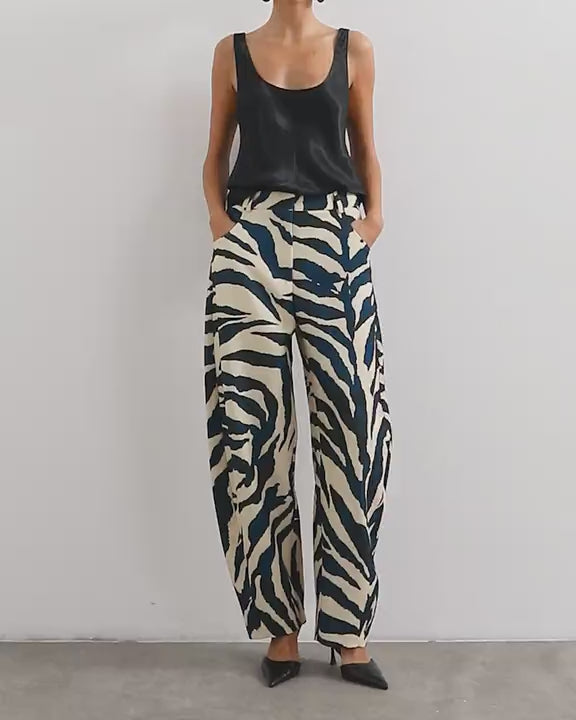 Topshop barrel leg trouser in zebra print
