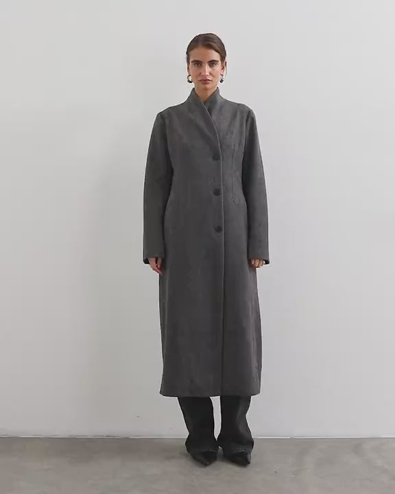 Topshop longline formal coat in grey