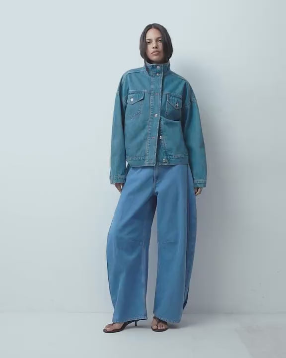 Topshop side pleat cocoon jean in bleach