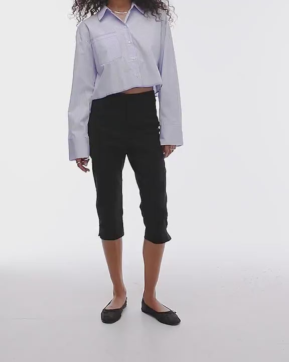 Topshop bengaline capri in black