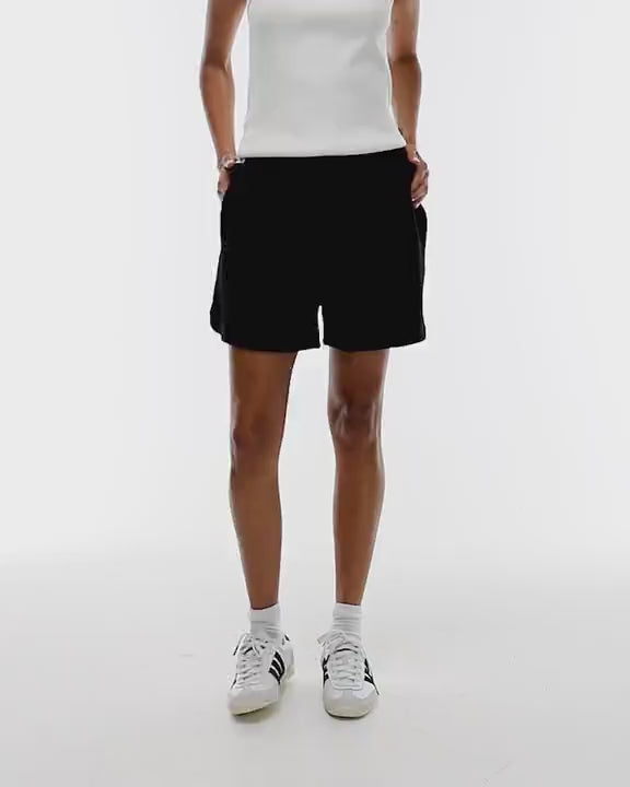 Topshop pintuck jogger short in black